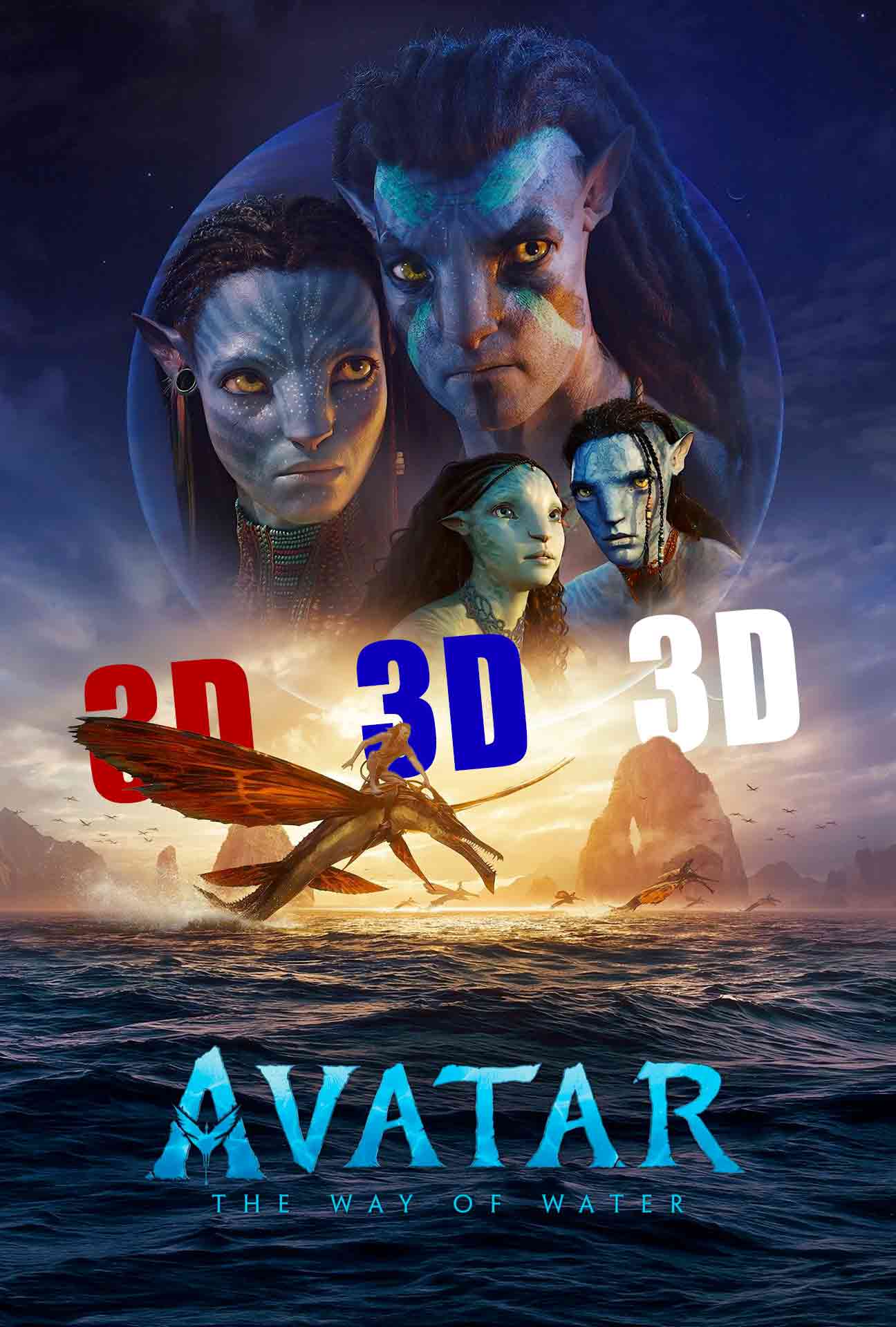 Movie Poster for Avatar: The Way of Water 3D (Re-Release).